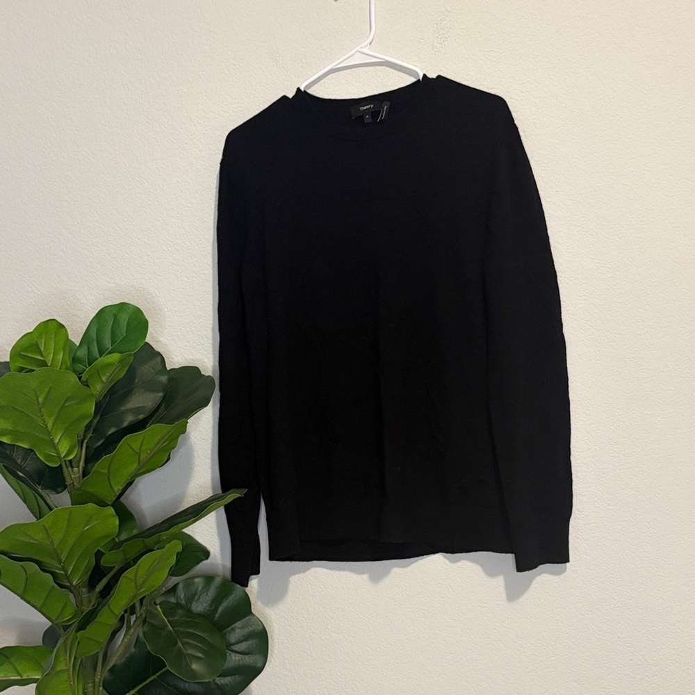 Theory Men's Black merino wool blend crewneck sweater XL